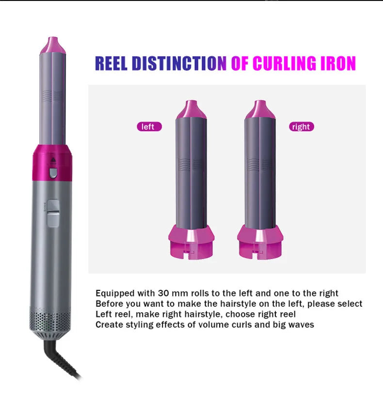 5-in-1 Curling Iron  Hot Air Comb Hair Comb  Multi-functional Styling Curling Iron  Hair Dryer  Automatic  Hair Brush