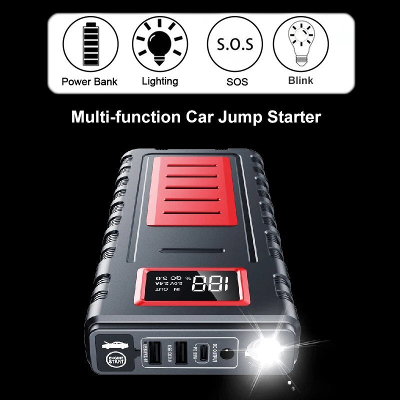 Jump Starter booster 30000mAh Portable Power Bank Charger 12V Auto Starting Device Emergency Car Battery Starter Fast Charging