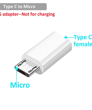 Type C Female to Micro Male USB Adapter for Mobile Phone OTG Converter Data Cable Connector USB C Adaptor for Laptop Notebook