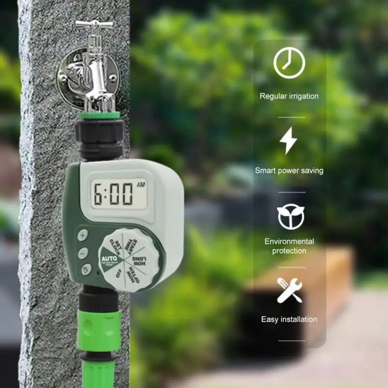 Digital Automatic Watering Timer W 2 Hose Connectors Garden Irrigation Timer Faucet Sprinkler Intelligent Irrigation Controller