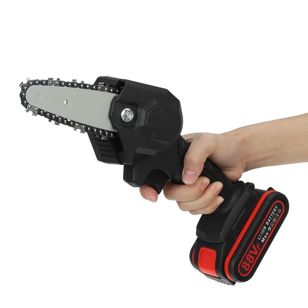 1080W 4Inch 88VF Mini Electric Chain Saw with Upgraded Battery Rechargeable Woodworking Pruning One-handed Saw Garden Power Tool