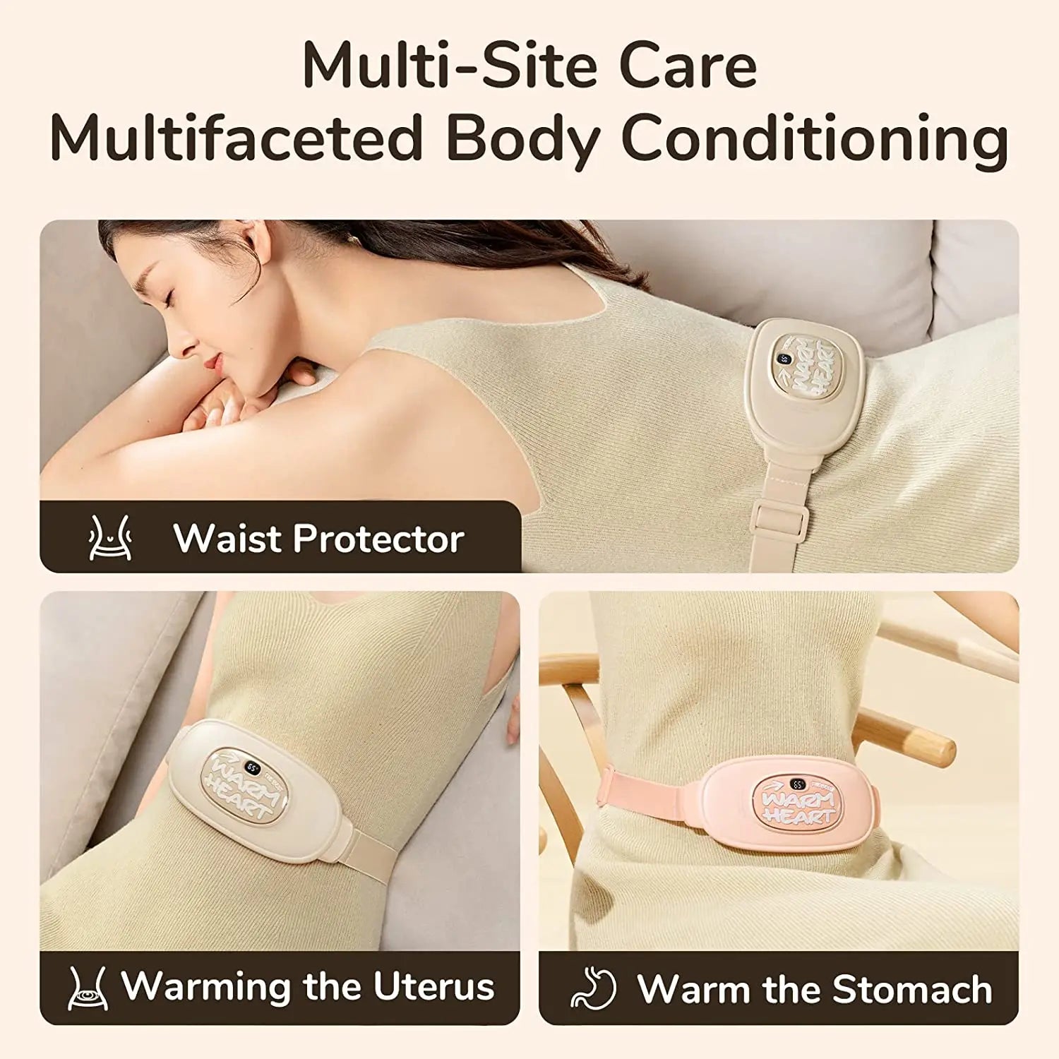 JISULIFE Menstrual Heating Pad Abdominal Massager Smart Warm Palace Belt Relief Waist Pain Cramps Electric Waist Belt Device