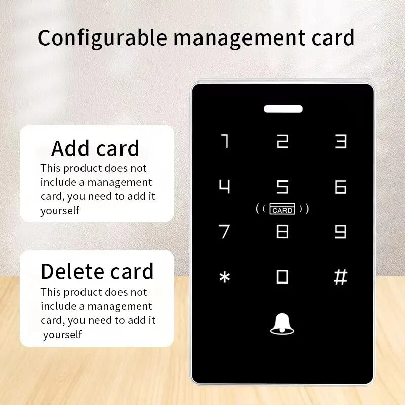 NFC RFID Proximity Card Large Capacity Access Control Keypad 10000 Users Waterproof Backlight Touch Screen Dual Frequency Reader