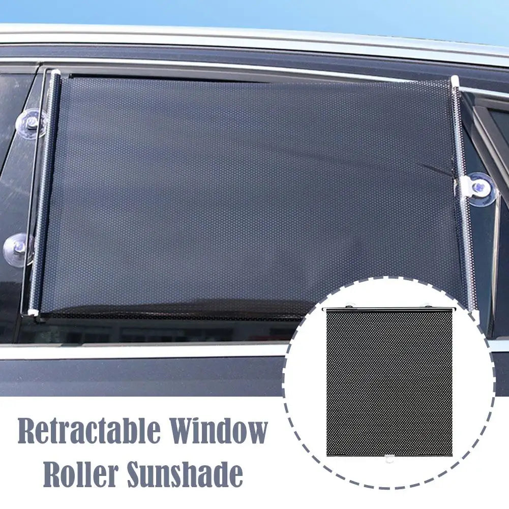 50*125cm Retractable Car Auto Side Window Sun Shade Front Solar Windshield Protect Sunshade Windshield Mesh Cover Cu X2Q3