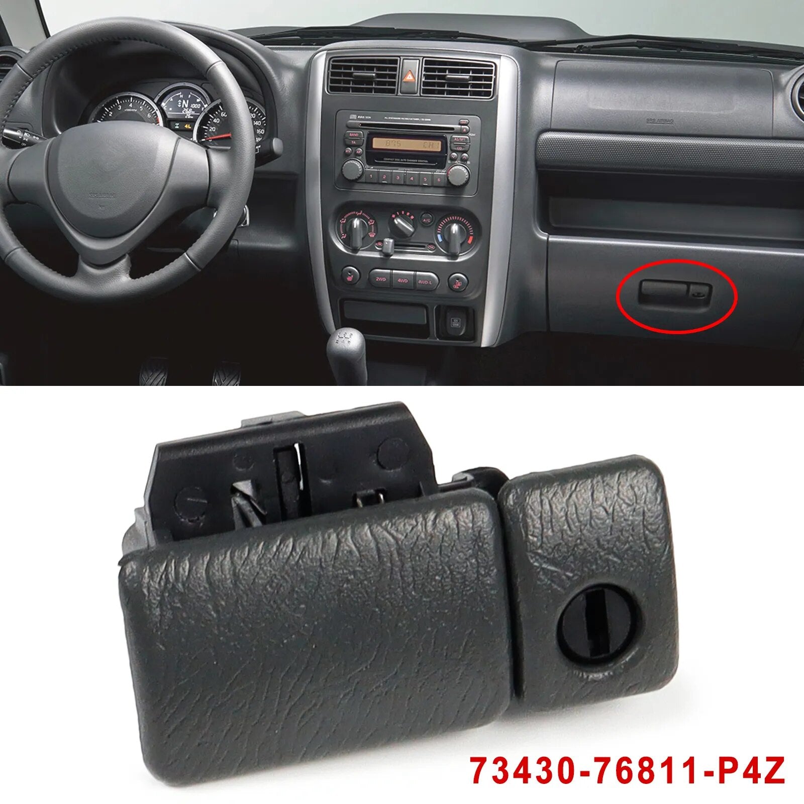 Car Glove Box Lock Latch Handle Plastic Auto Glove Box Lock For Suzuki Jimny Vitara Grand Vitara 73430-76811-P4Z Replacement