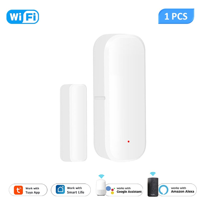 Aubess Tuya Door Sensor Smart WiFi Zigbee Window Sensor Alarm Detector Independent Magnetic Sensor Work With Alexa Google Home