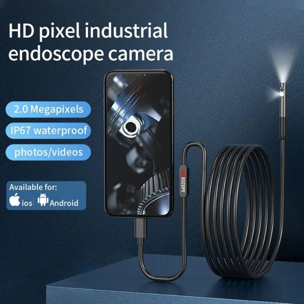 WiFi 1080P Endoscope Camera Single&Dual 8MM Lens Waterproof Borescope For IPhone Android Smart Phone USB-C Car Sewer Inspection