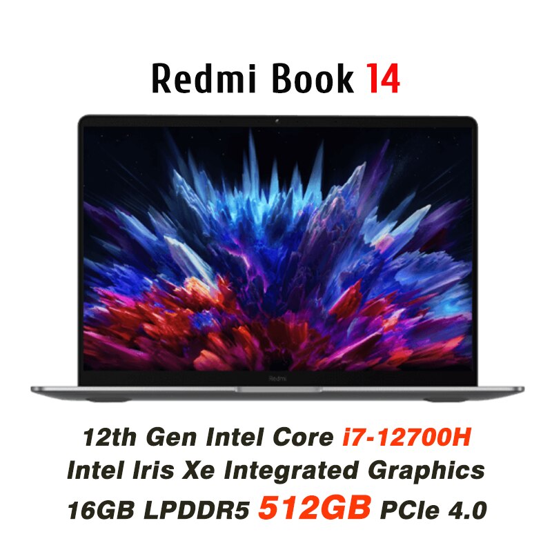 Xiaomi Mi Laptop RedmiBook 14 2023 Intel I5-12500H/i7-12700H 16G RAM 512G SSD 14Inch 2.8K 120Hz Screen Portable Office Notebook