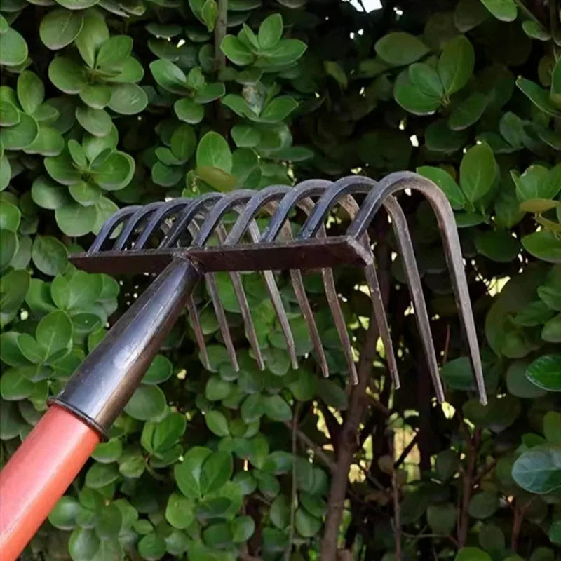 Strong and durable ninetooth rake manganese steel multifunctional garden tool