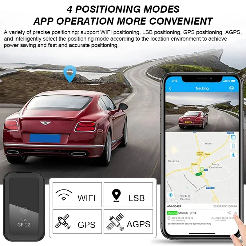 GF22 GPS Tracker Locator Voice Control Anti-loss Automatic Alarm Magnetic Motorcycle Car GPS Mini Locator Real Time Car Tracker