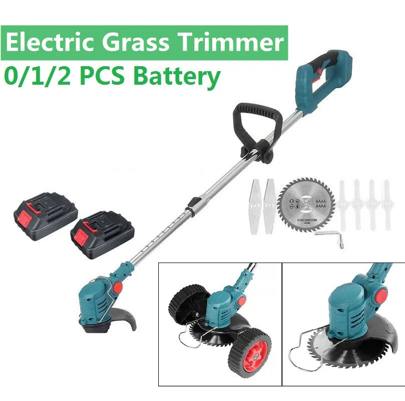 21V Electric Lawn Mower 900W Cordless Grass Trimmer Length Adjustable Cutter Household Garden Tools For 18V Battery