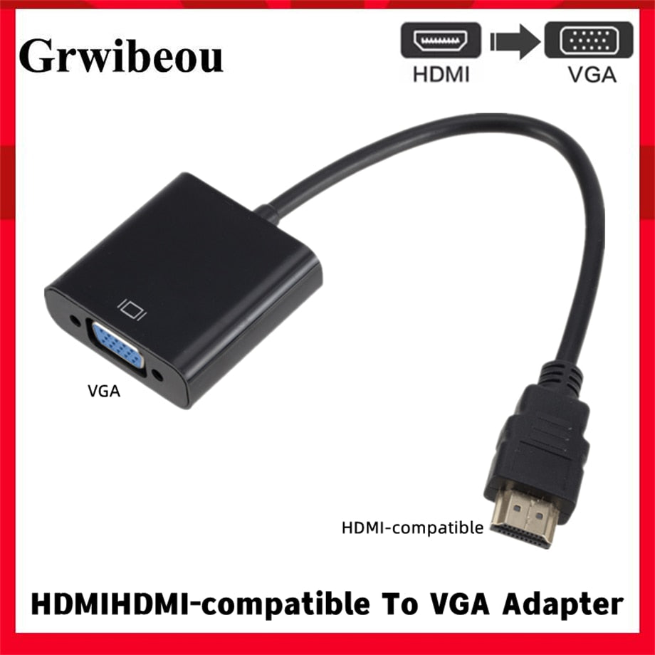 1080P HDMI-compatible To VGA Adapter Converter Cable HDMI Male To VGA Famale Digital Analog Converter for Tablet laptop PC TV