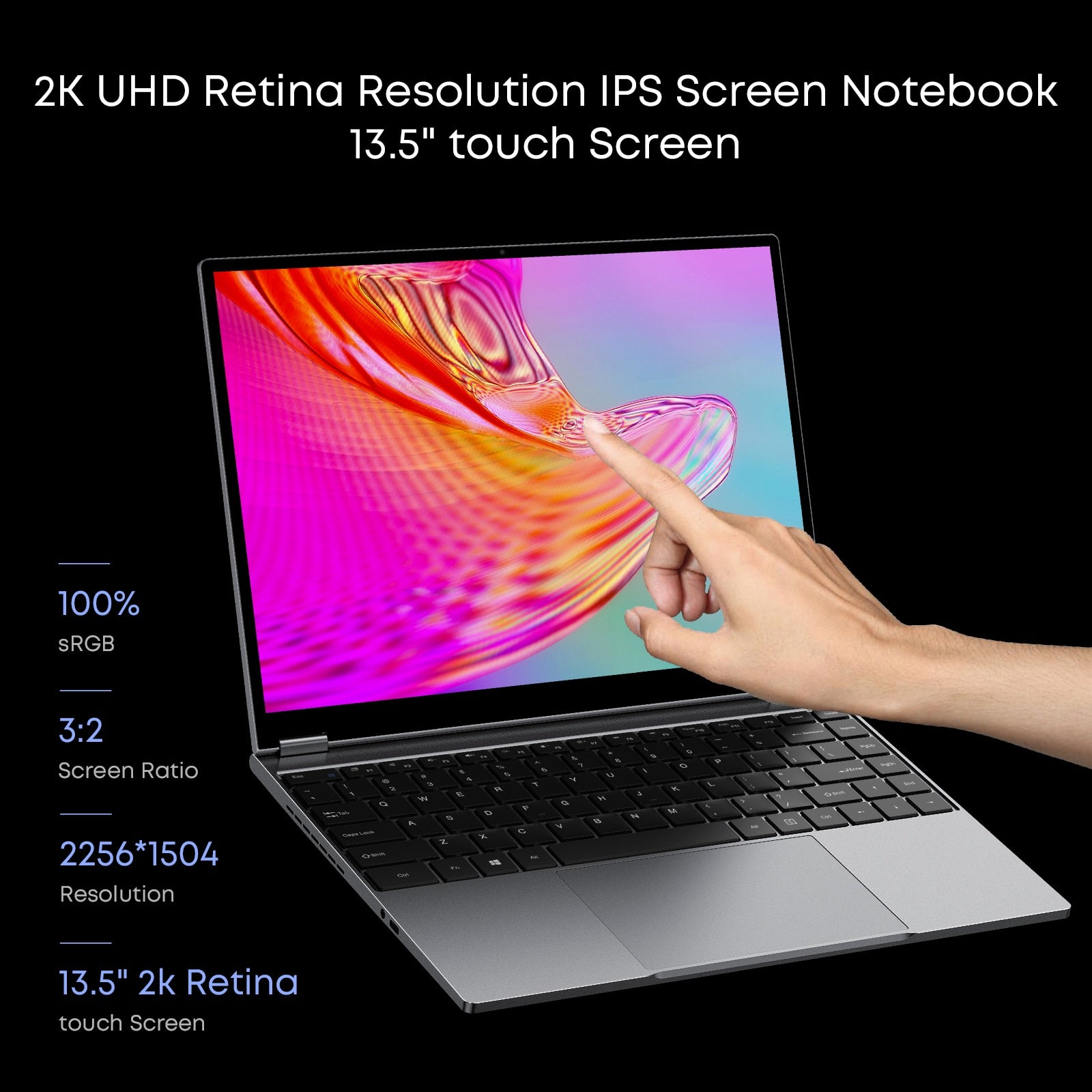 CHUWI FreeBook Laptop 13.5 Inch FHD Touch Screen Windows 11 Intel N5100 Quad Core 12GB LPDDR5 512G SSD WIFI 6 2256*1504 Tablets