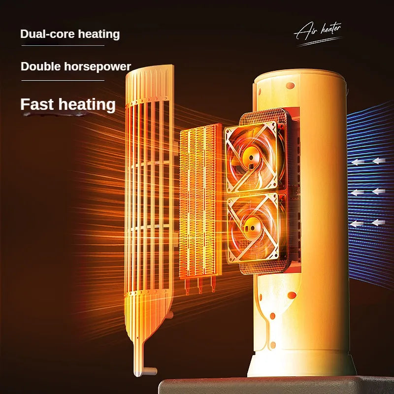 Desktop Electric Heater PTC Heating Stove Fan Space Heater Desktop Warming Fan Air Blower Home Room Warmer Machine Winter