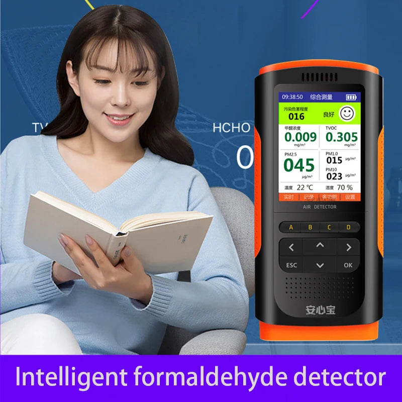 NEW Formaldehyde Detector Air Quality Monitor  PM2.5 PM10 PM1.0 Temperature Humidity Monitor Home Air Quality Testing Instrument