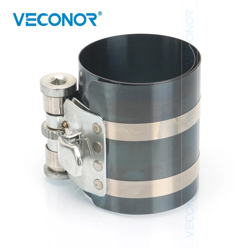 3" Piston Ring Compressor 53-175mm Engine Ratchet Type Clamp Band Installer With Quick Release 15C For 1/4" Drive Key Car Garage