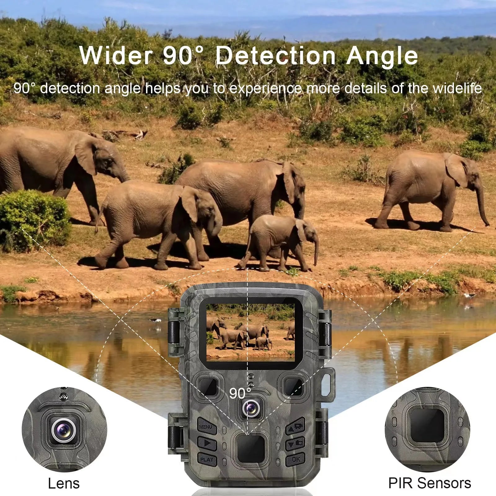 Outdoor Mini Trail Camera 4K HD 20MP 1080P Infrared Night Vision Motion Activated Hunting Trap Game IP66 Waterproof Wildlife Cam