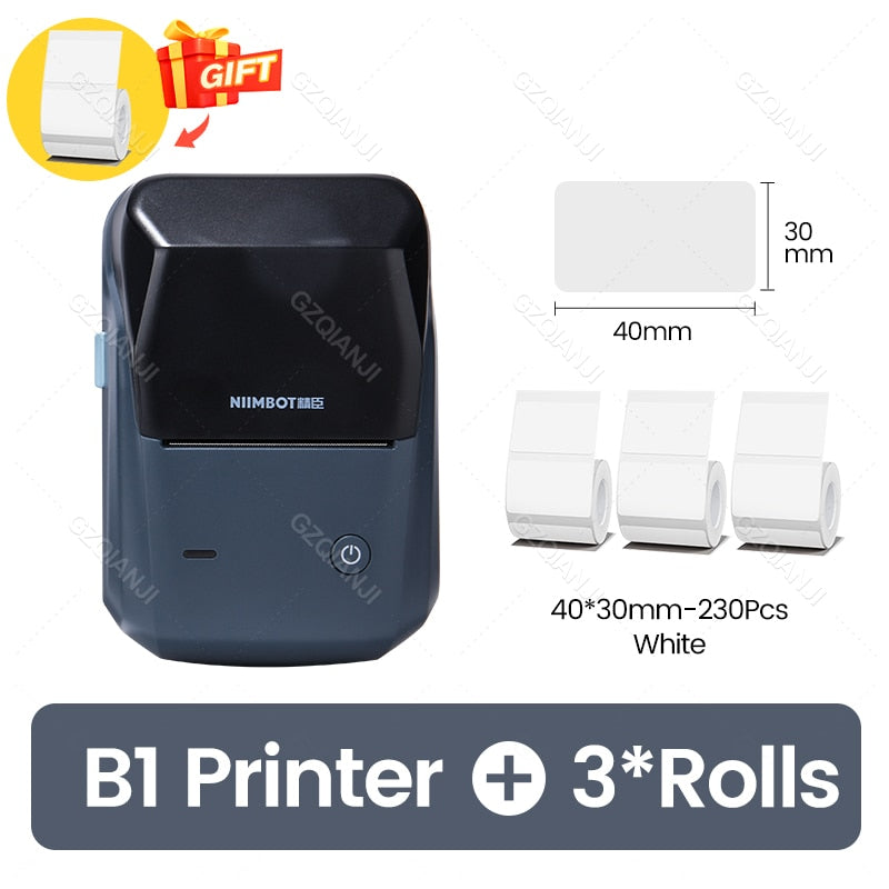 NiiMbot B1 Label Sticker Tag Price Printer with Paper Roll Waterproof Anti-Oil Tear-Resistant Price Tag Scratch-Resistant Papers