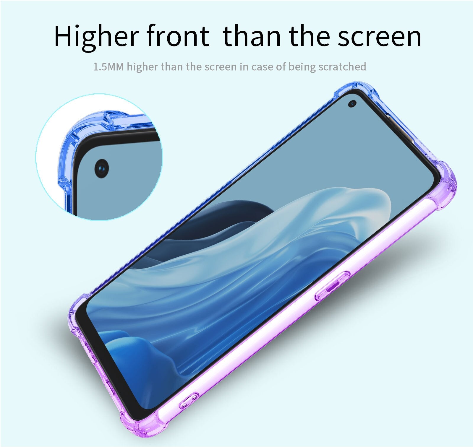 Double Color Gradient Case for Oppo Reno 7 4G 7 Pro 6 5G 6 Lite 7 Lite 5G 7Z 5G Find X5 Lite X3 Lite X3 X5 Pro Cover Silicone