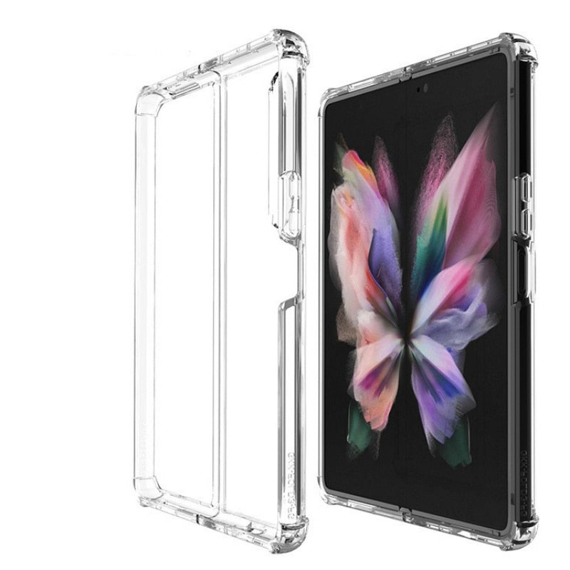 Shockproof Silicone Case for Samsung Galaxy Z Fold 4 3 Front Back Clear Cover for Galaxy Z Fold4 5G Bumper Shell Protective Case