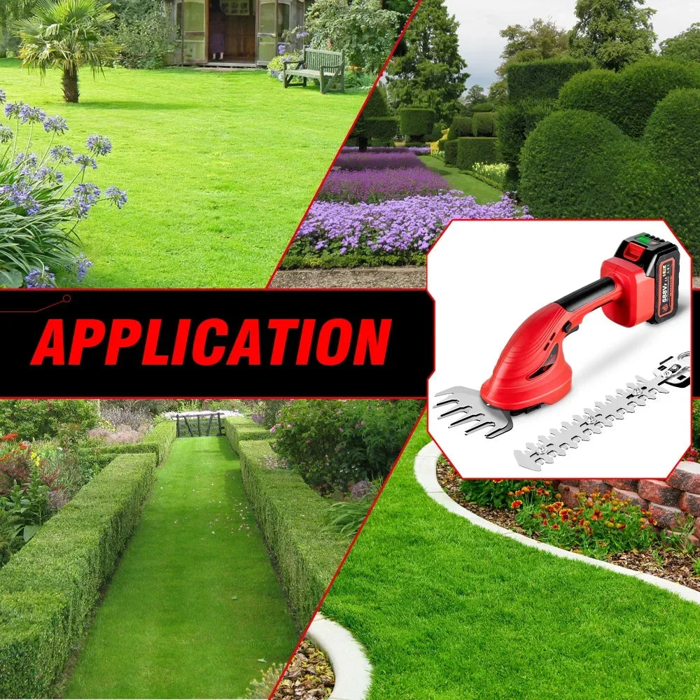 600W 2 in 1 Brushlss Electric Trimmer Cordless Hedge Trimmer Garden Power Tools Electric Pruning Shears For Makita 18v Battery
