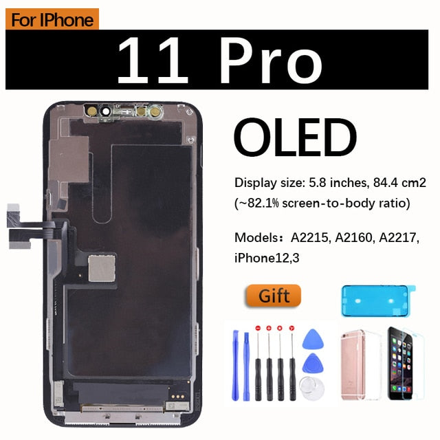 OLED Display For iPhone X XR XS 11 12 11 pro Max TFT Screen Replacement For iphone xs max 11 pro LCD Display,3D Touch True Tone