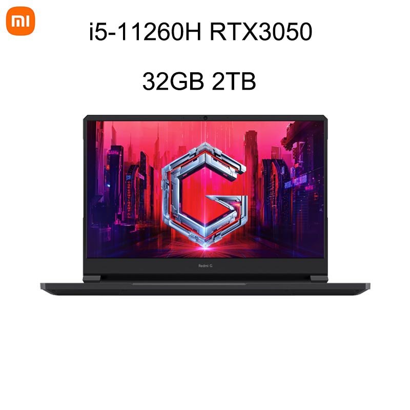 Xiaomi Redmi G 2021 Gaming Laptop 16.1 Inch 144Hz FHD IPS Screen Notebook i5-11260H 16GB 512GB NVIDIA RTX3050 Laptop Computer PC
