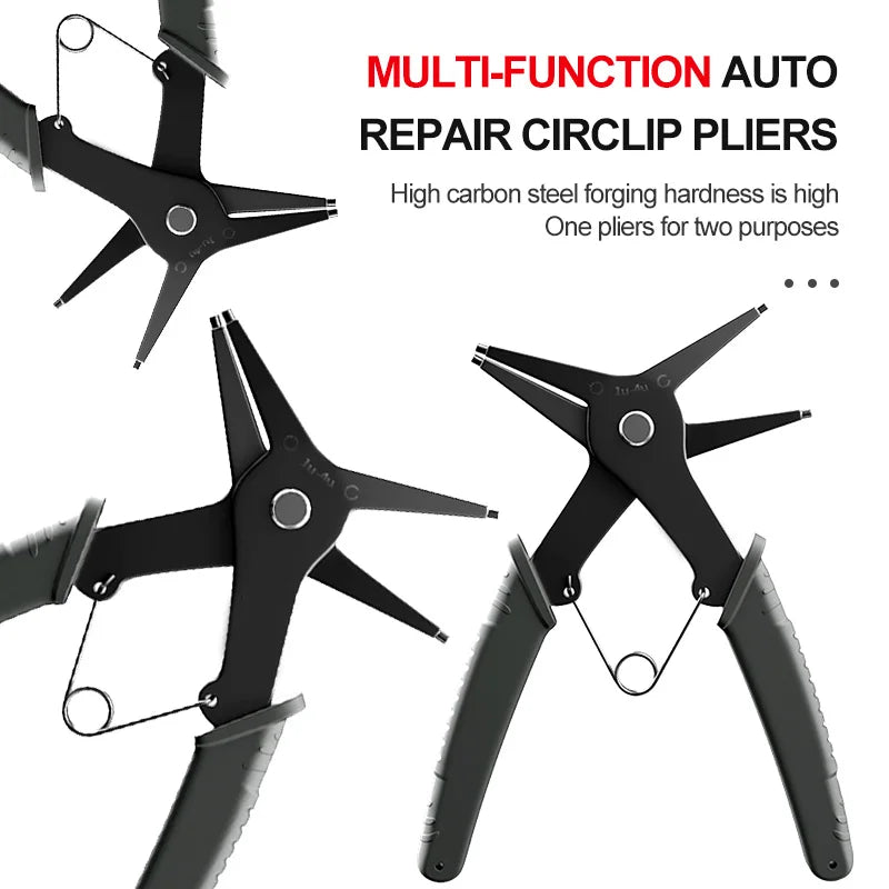 2 in 1 Snap Ring Plier 4 Way Type Circlip Pliers Multifunctional Professional Hand Tool