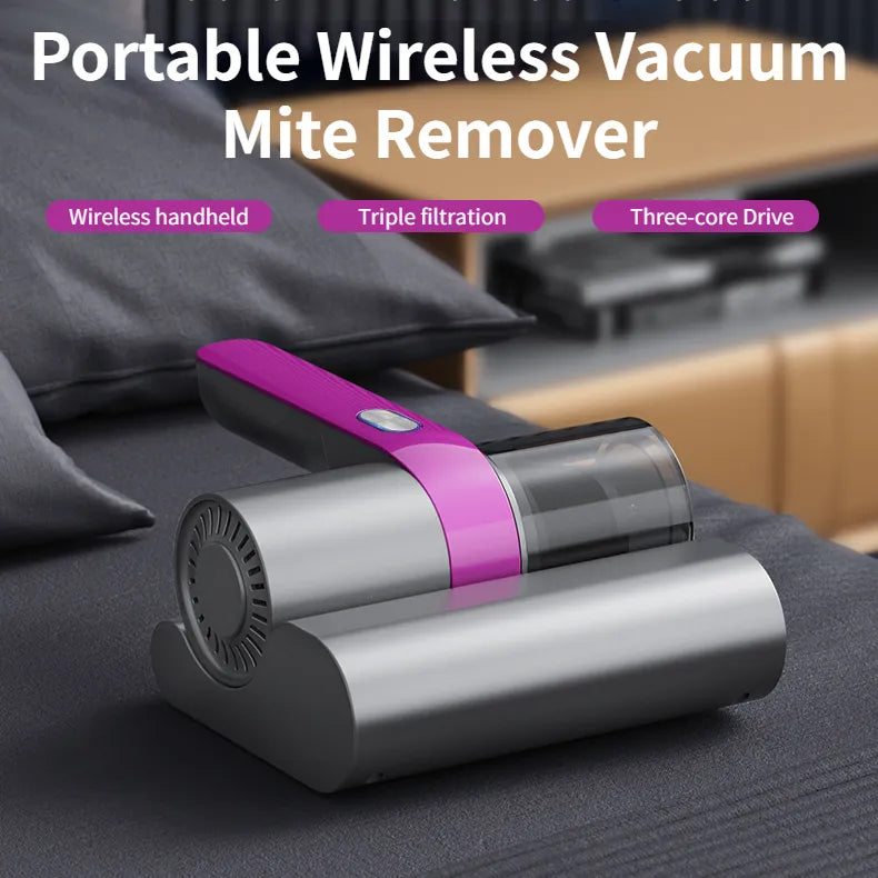 Portable Wireless UV Vacuum Mite Remover 7500PA Handheld Vacuum Triple Filtration Sterilization Mite Control for Mattress Sofa