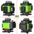 3D/4D 16 Lines Laser Level Tool Vertical Horizontal Lines with 3° Self-Leveling Function 360° Laser Level With Green Light