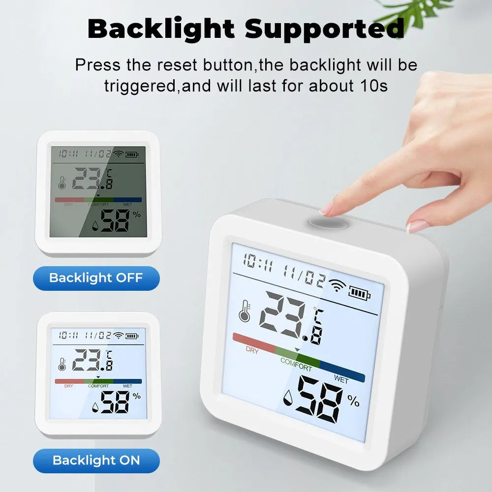 Tuya New WiFi Temperature Humidity Sensor Smart Life Backlight Hygrometer Thermometer Sensor Support Alexa Google Home Assistant