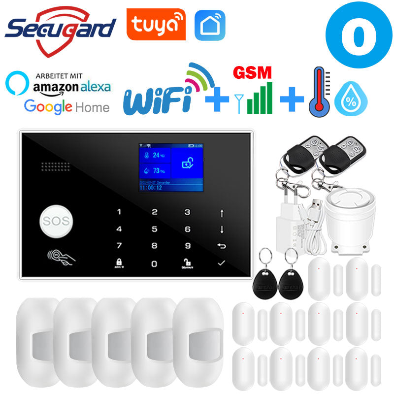 WiFi GSM Alarm System Tuya Smart Home TFT Screen RFID APP Touch Keyboard House Burglar Security Alarm Support Voice Switching