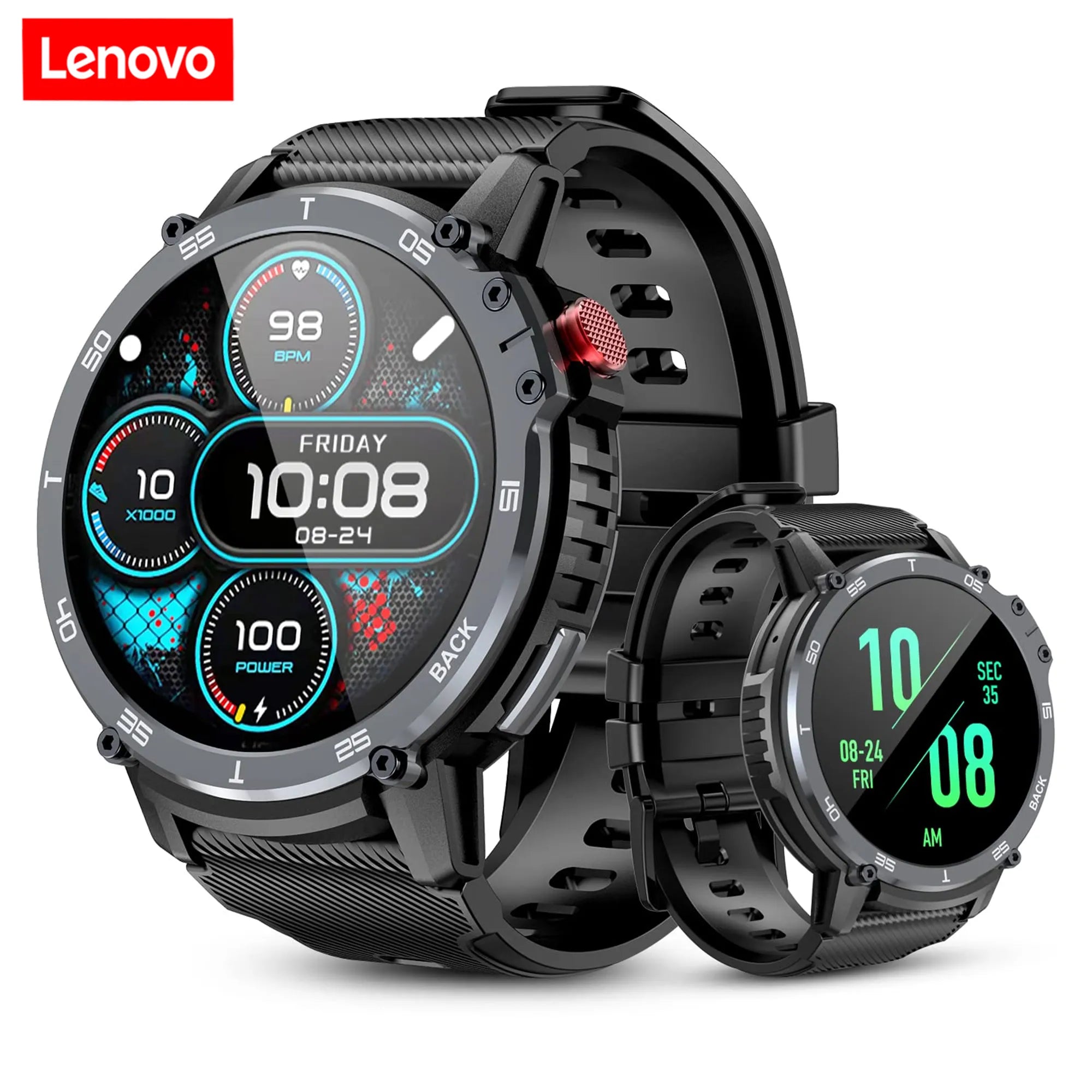 Lenovo New 4G ROM 1G RAM Smart Watch 1.6 inch 400mAh Sport Fitness Watches Men Bluetooth Call 3ATM Waterproof Smartwatch 2023