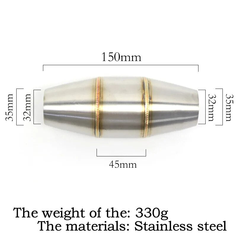 35mm Middle Link Pipe Adapter Noise Sound Eliminator Motorcycle Modified Exhaust Pipe System Catalyst Expansion Chamber Inlet