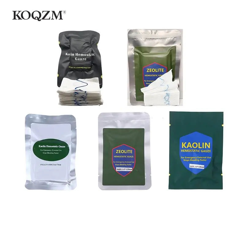 Hemostatic Kaolin Gauze Combat Emergency Trauma Z-Fold Soluble For Ifak Tactical Military First Aid Kit Medical Wound Dressing