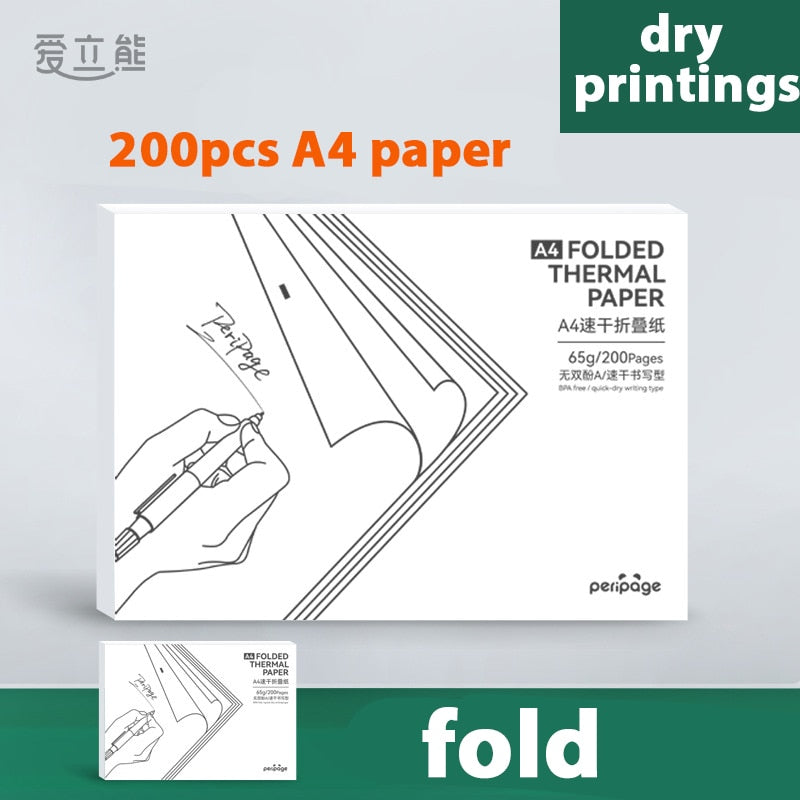 Peripage A4 Mini Portable Printer Thermal Wireless HD Bluetooth Printer For Mobile Ink-Less A4 Paper Mobile Phone Printer Office