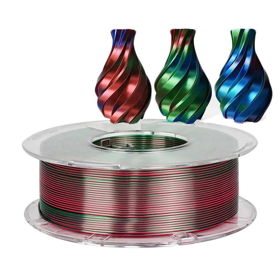 Tri-Color 3D Printer Filament PLA Silk Tricolor for 3D Printing Materials 1.75mm Sublimation Products 1KG 500g 250g Multicolor