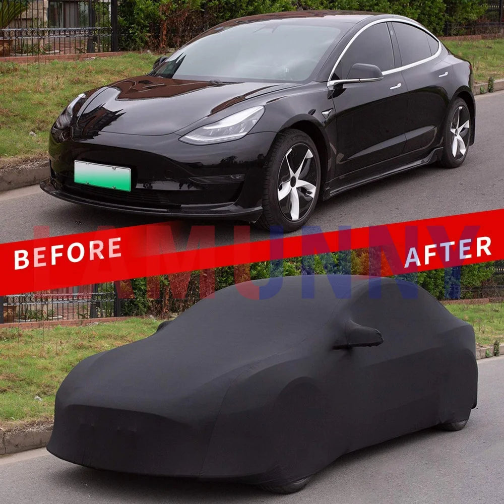 For Tesla Model 3 Y S X Car Cover Sedan Cover UV Protection Windproof Dust Proof Scratch Proof Outdoor Full Car Cover