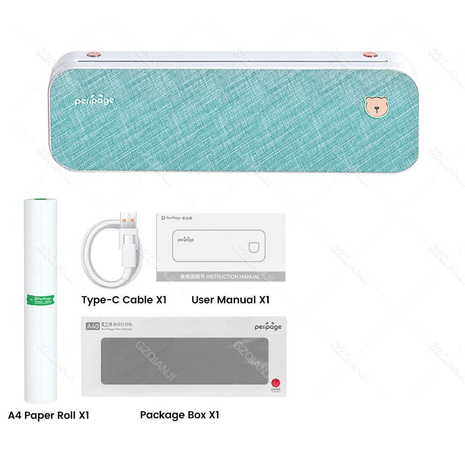 PeriPage A4 Portable Printer Bluetooth Wireless Thermal Label Printer Tattoo Transfer Paper Printing impresora termica tattoo