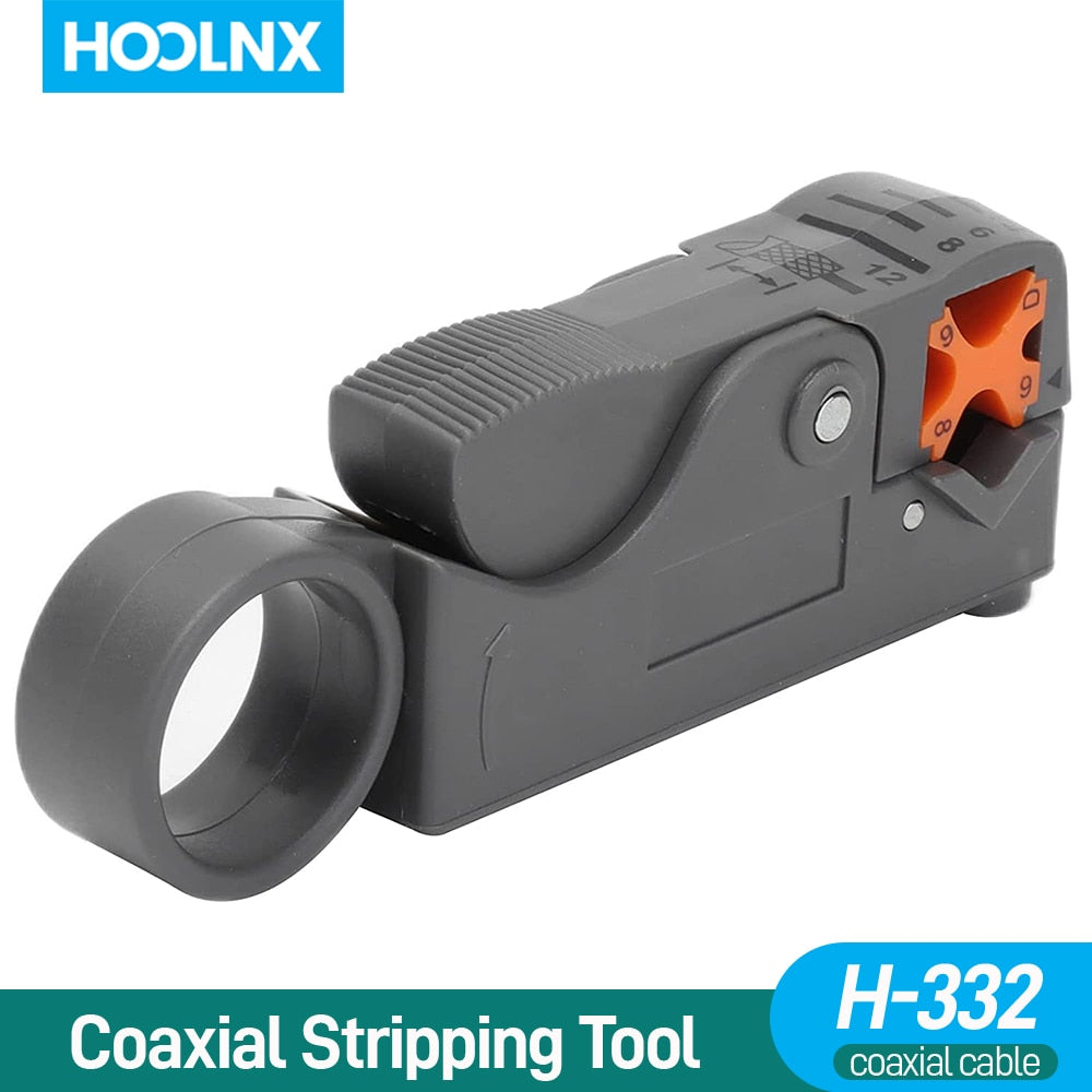 Hoolnx Adjustable Stripping/Cutting Tool Wire Stripper Cutter for Tel Ethernet Cable, Round/Flat Cables, Cat6 Cat7 RJ45 RJ11