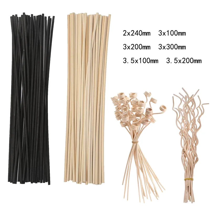 5-100pcs 100/200/300cm Black Fiber Rattan Sticks Reed Diffuser Refill Sticks Aromatherapy Diffuser Sticks Reed Sticks