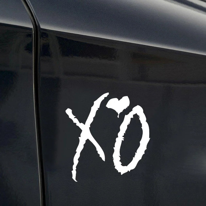 The Weeknd XO PET Sticker Car SUV Truck Window Laptop Wall Art Trim Decal Black Silver-White Universal Waterproof Exterior Parts