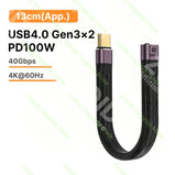 USB 4.0 Gen3 Data Cable PD 100W 5A Fast Charging USB C to Type C Cable Thunderbolt 3 4K@60Hz Cable USB Tipo C 40Gbps Data Cabel