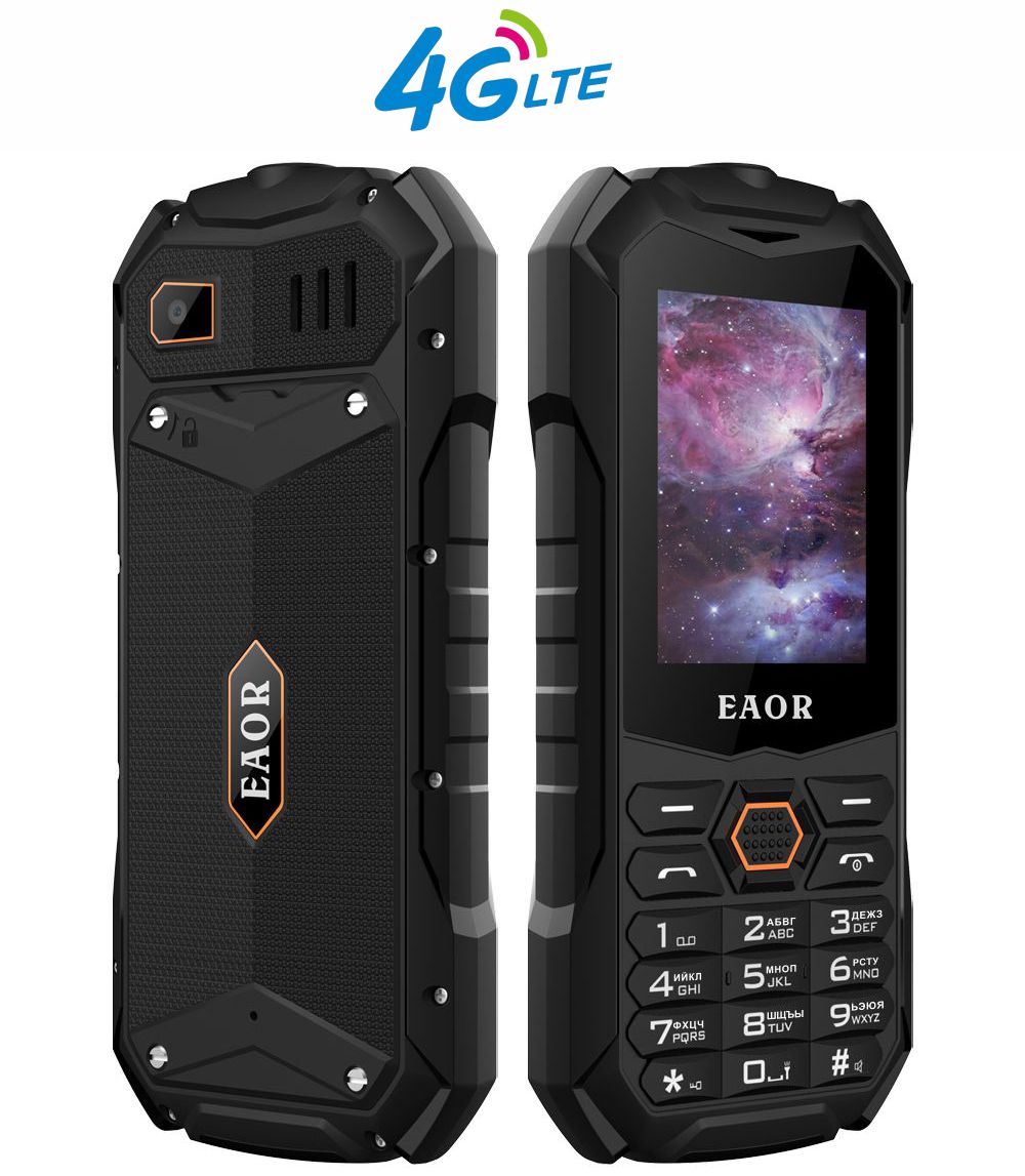 EAOR 4G/2G Slim Rugged Phone IP68 Waterproof Outdoor Keypad Phones Big Battery Dual SIM Feature Phone with Glare Torch