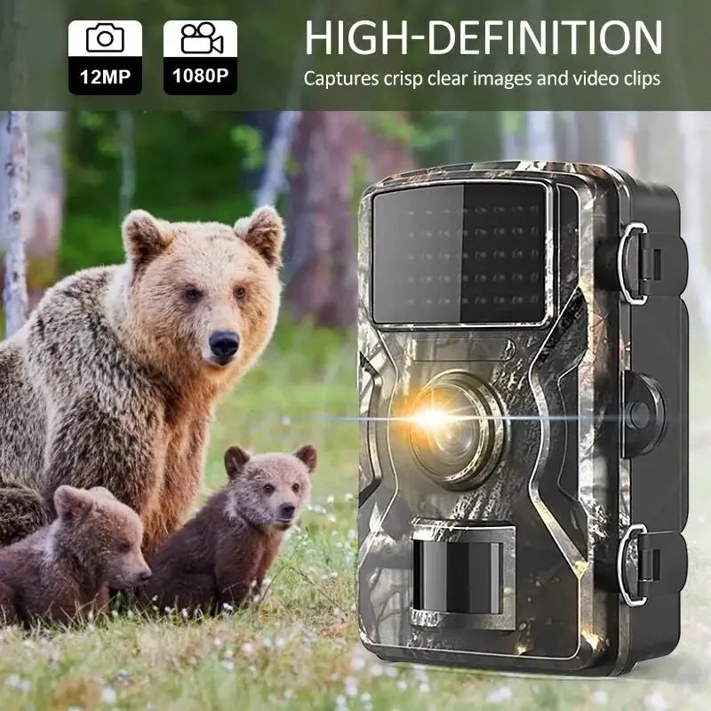 DL001 Trail Hunting Camera 12MP 1080P Infrared Night Vision Motion Activated Trigger Security Cam Outdoor Wildlife Photo Traps