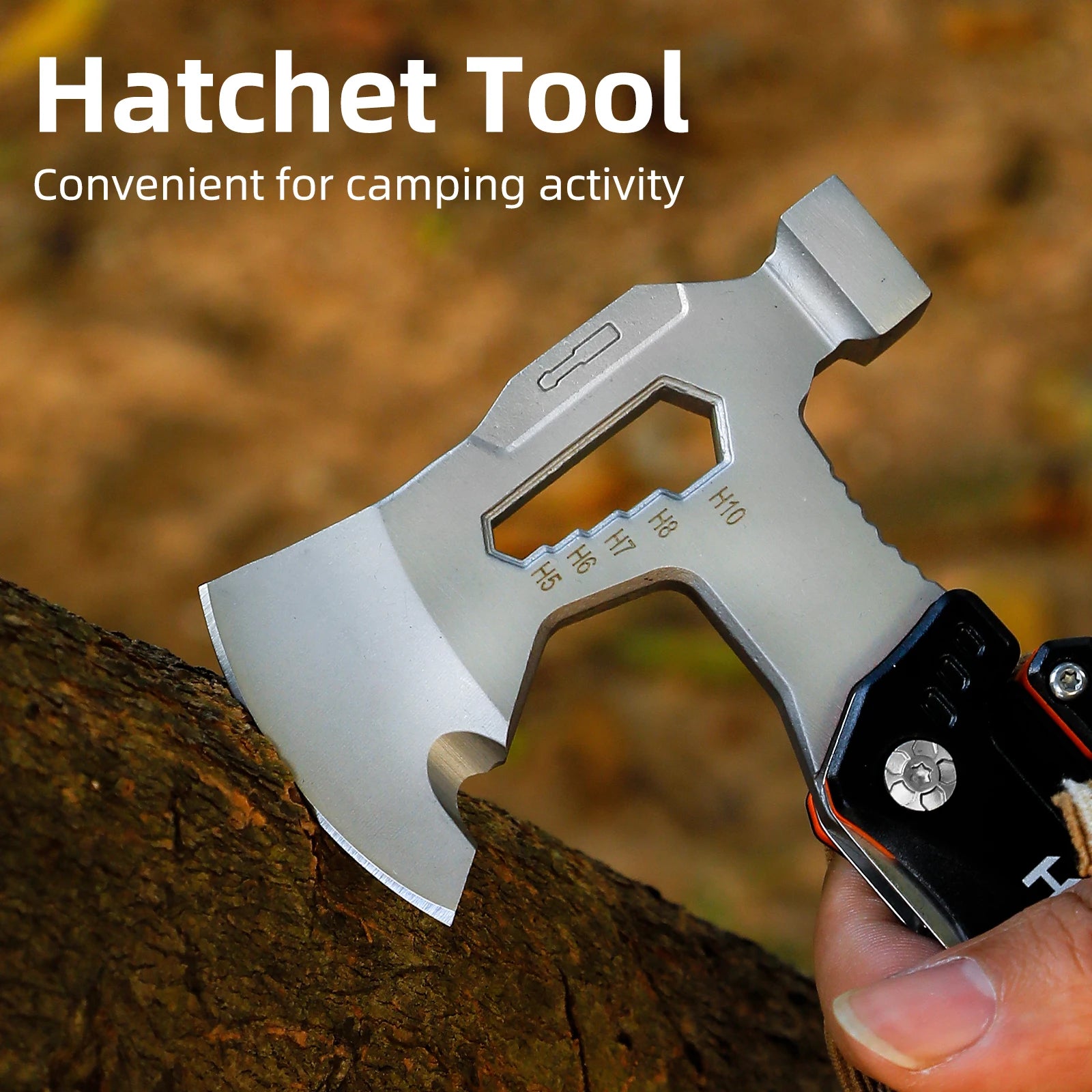 HANSHI 17 in 1 Pocket Multitool Axe with Sheath YG10 Replaceable Wire Cutter Multi Function Tool with Plier Hatchet Hammer Knife