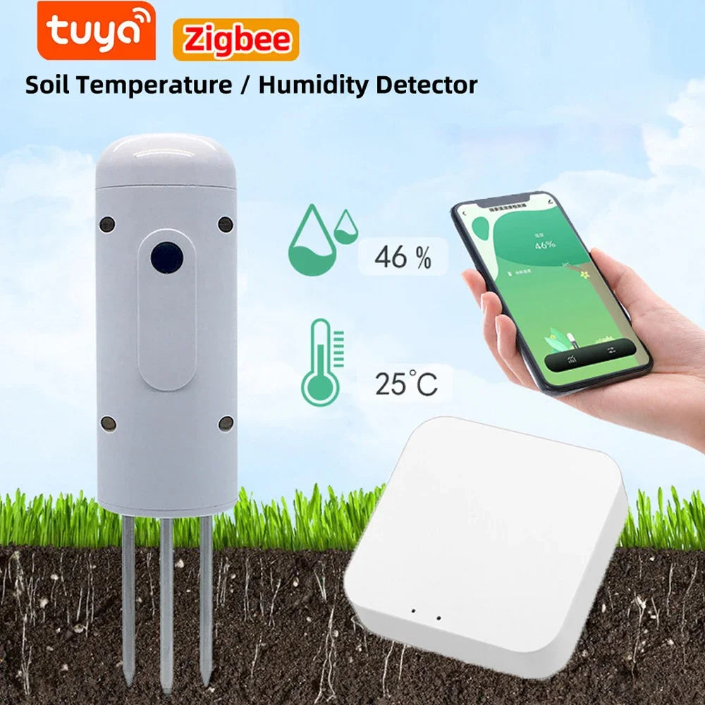 For Tester Moisture Temperature Plant Soil Planting Monitor Humidity Zigbee Tuya Wireless Waterproof Detector Garden Meter