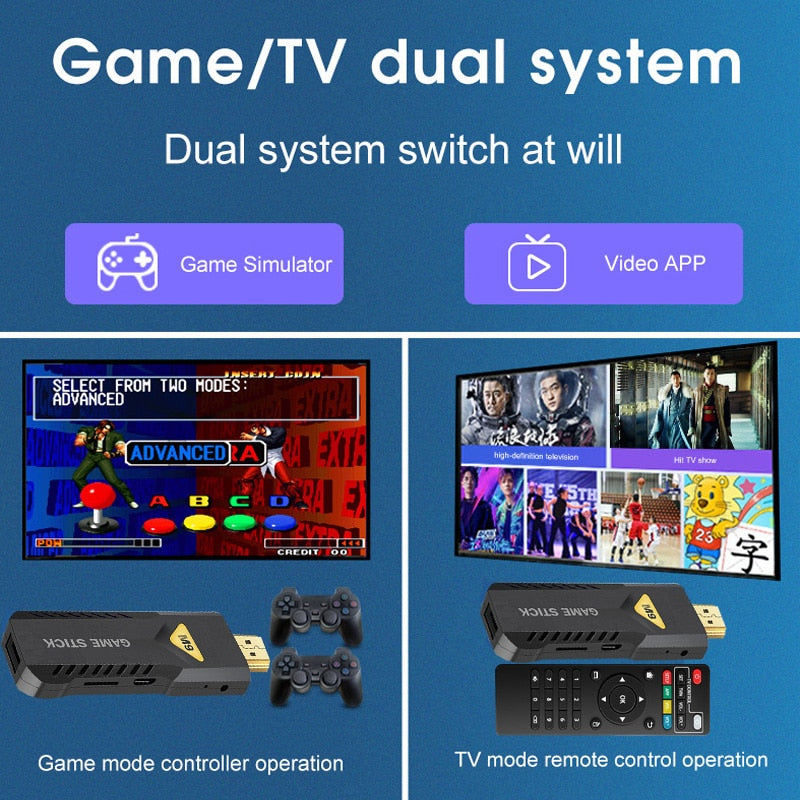 M9 Game Stick&TV Stick Dual System Switch Two handles 5G wifi 4K HD Home Nostalgic Magic Box 10000 Sets Games Smart Tv Box IPTV