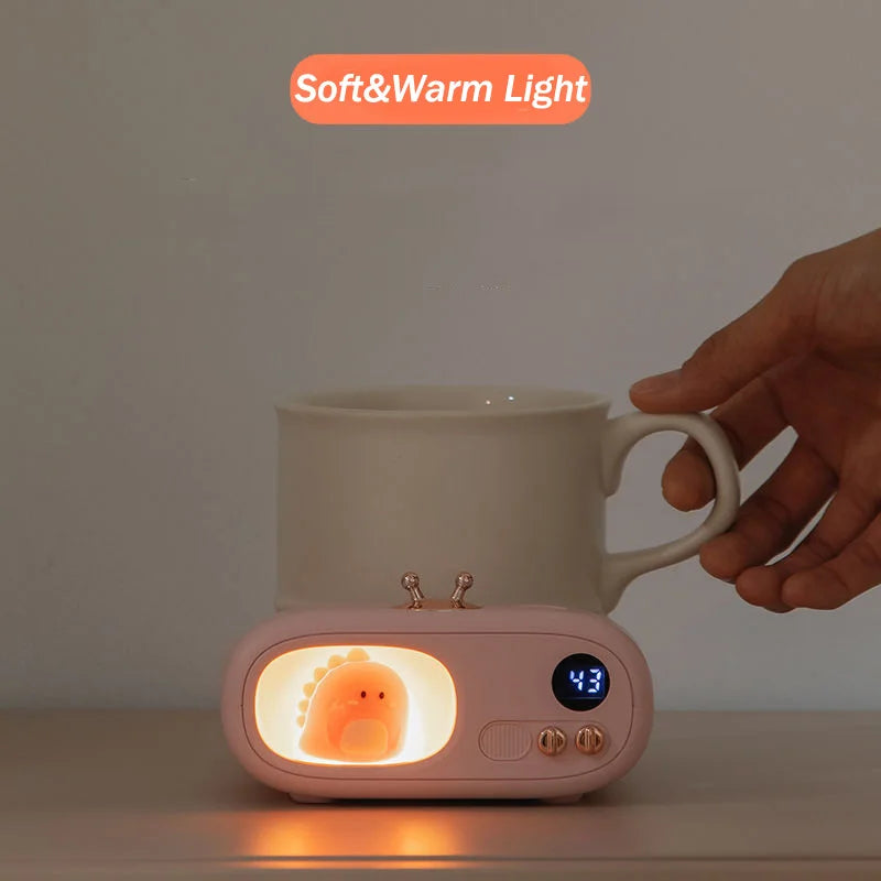 Home Office Thermostatic Heating Coaster Cute TV Warmer Cup Heater Plate Electric Smart Timing 3 Temperature Constant Coffee Mug