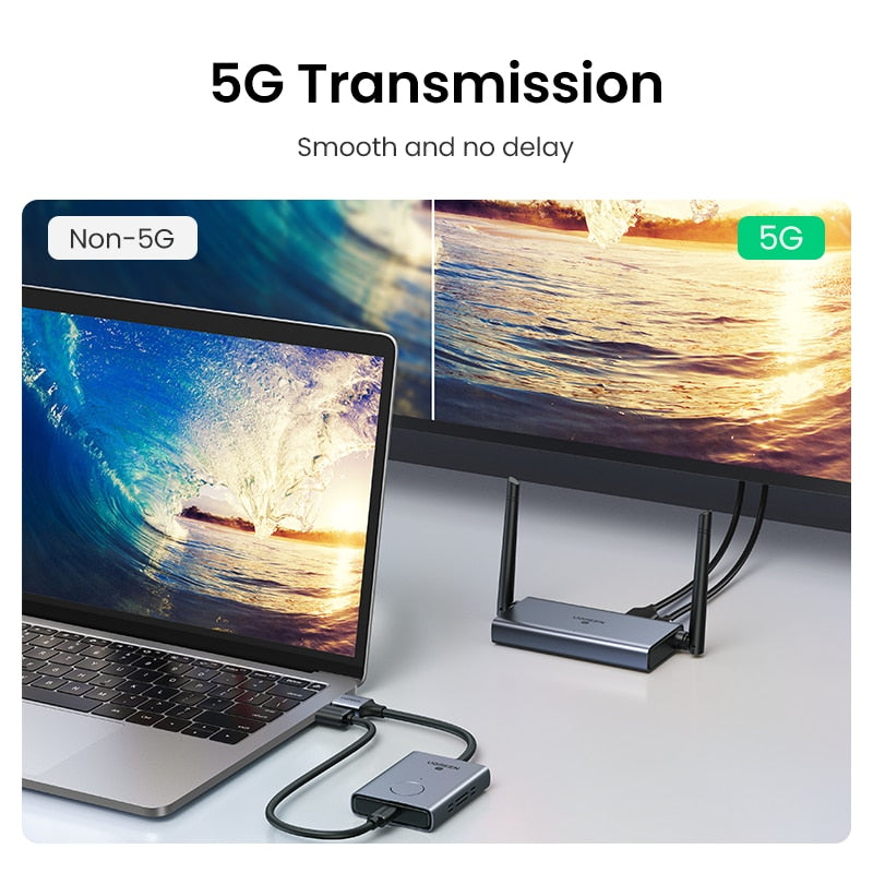 【NEW-IN】UGREEN Wireless HDMI Extender Video Transmitter & Receiver Kit 5G 50M Transmits Display Dongle for TV PC PS5/4 Monitor